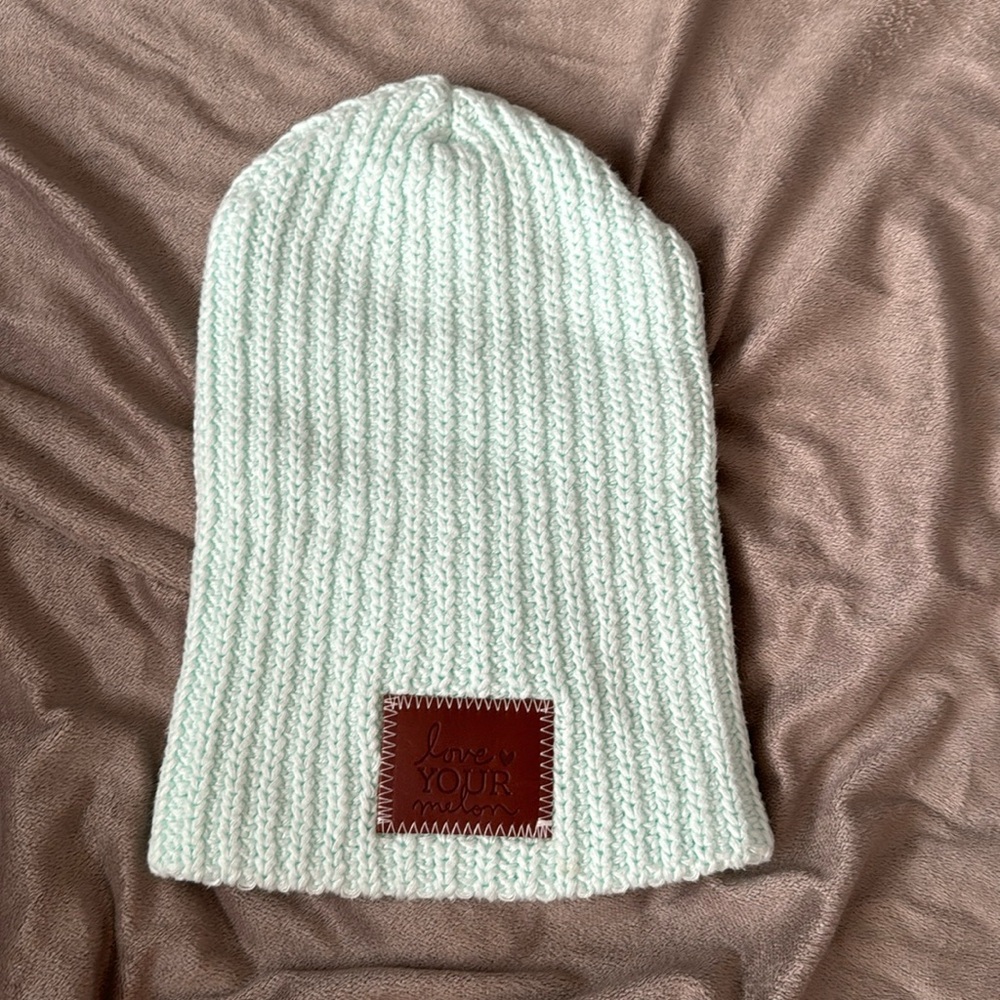 NWOT Mint green love your melon beanie